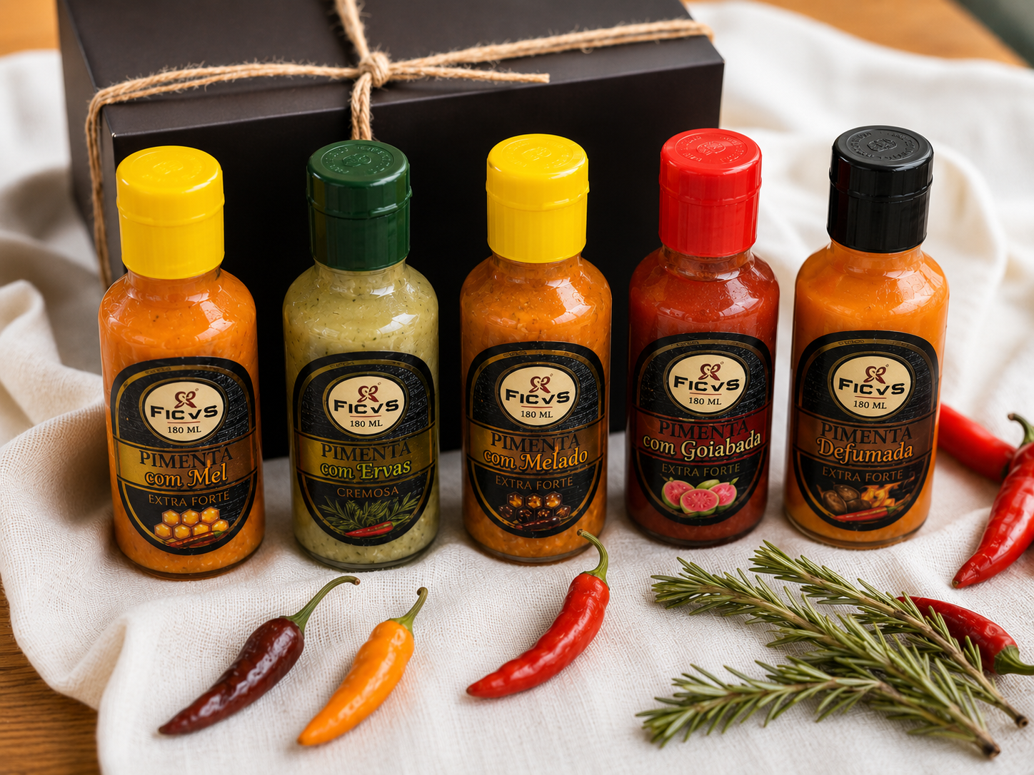 Kit presente de pimentas gourmet